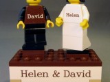 a Lego stand with Lego figurines with names is a cool idea for a modern wedding