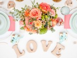 Light And Modern Coral Mint And Gold Wedding Inspirational Shoot