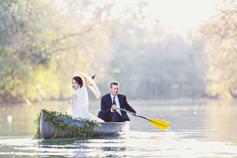 Lovely canoe trash the dress post wedding shoot in texas  8