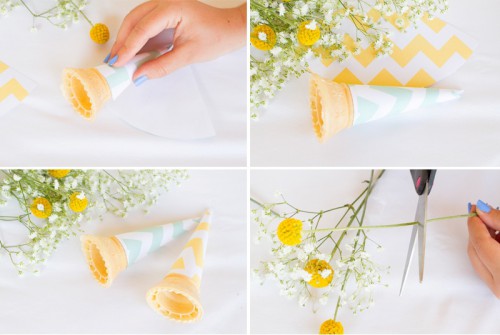 Lovely DIY Ice Cream Cone Bouquet For Bridesmaids