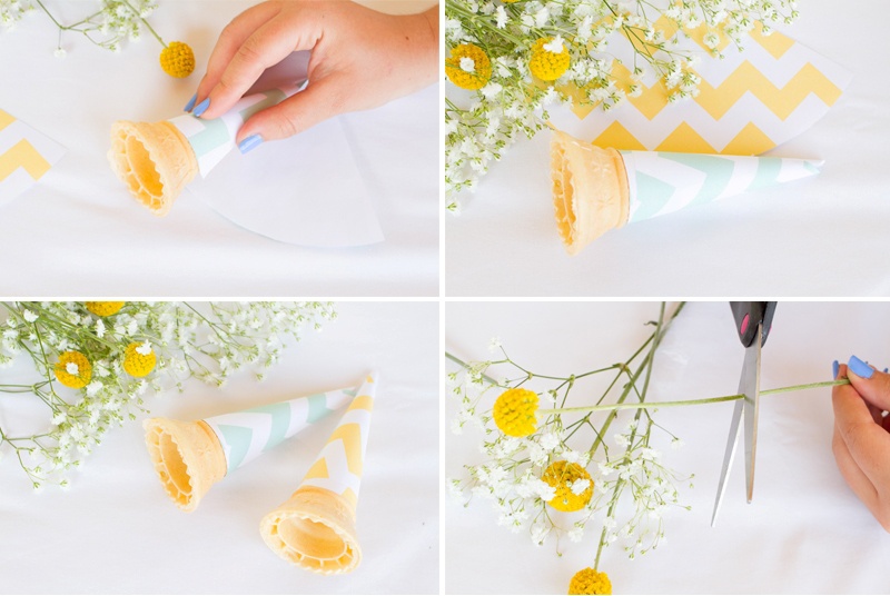 Picture Of lovely diy ice cream cone bouquet for bridesmaids  2