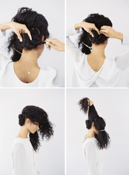 Lovely DIY Wedding Updo For Naturally Curly Hair