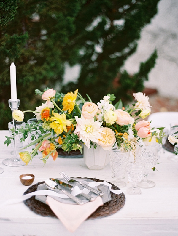 Picture Of lovely peach and yellow wedding inspiration  11