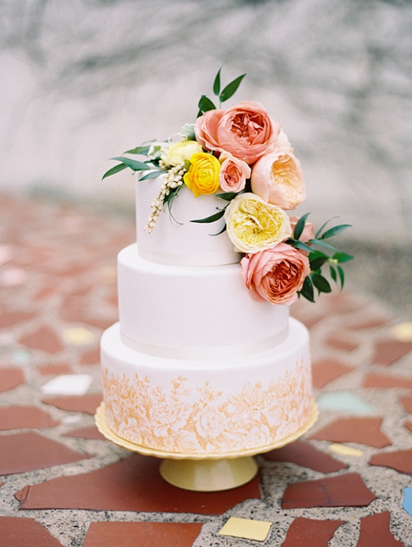 Picture Of lovely peach and yellow wedding inspiration  2