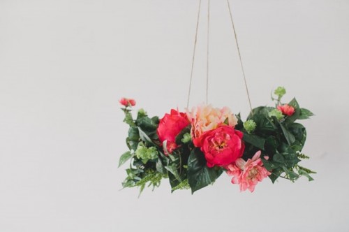 Lush And Pretty DIY Silk Flower Chandelier To Make
