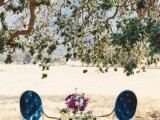 navy velvet chairs with a refined design are a gerat idea for a fall or winter wedding lounge or to take wedding portraits