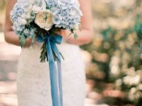 a lovely blue wedding bouquet