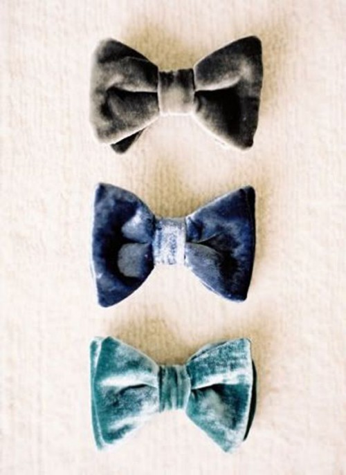 velvet bow ties of various colors will be great accessories for groomsmen at the wedding