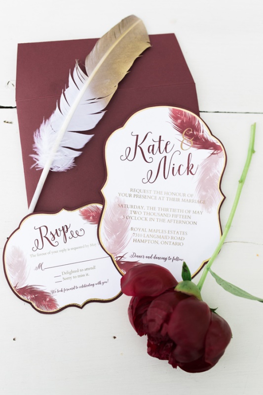 Picture Of marsala and gold country chic wedding inspiration  1