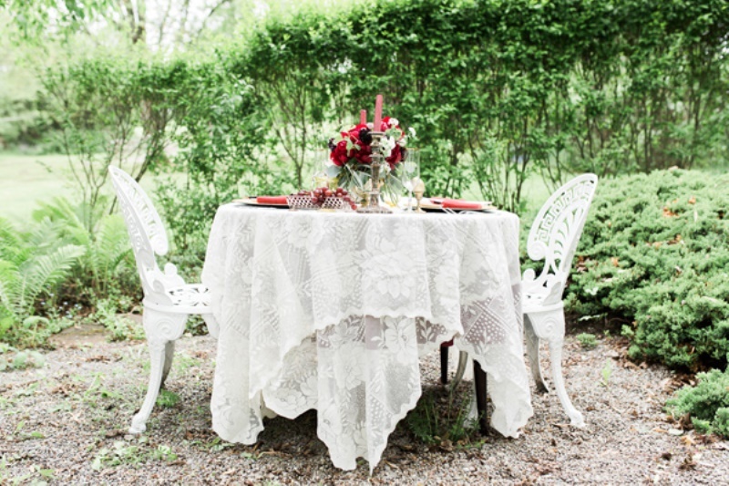 Picture Of marsala and gold country chic wedding inspiration  2