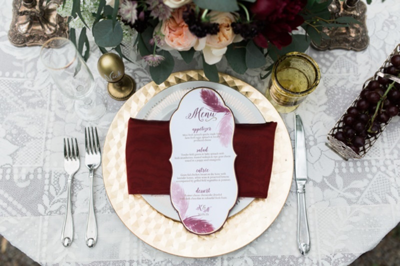 Marsala and gold country chic wedding inspiration  5