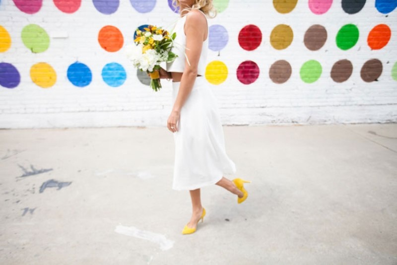 Modern and colorful wedding styled shoot at an industrial loft  7