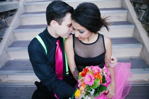 Modern And Vibrant Neon Wedding Inspirational Shoot