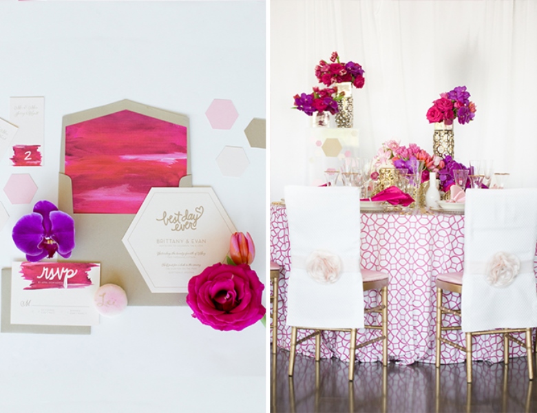 Modern geometric pink wedding inspiration  5