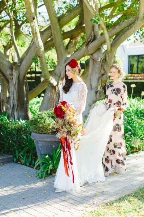 Modern Marsala And Berry Wedding Inspiration