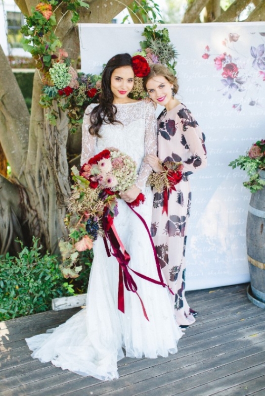 Picture Of modern marsala and berry wedding inspiration  24
