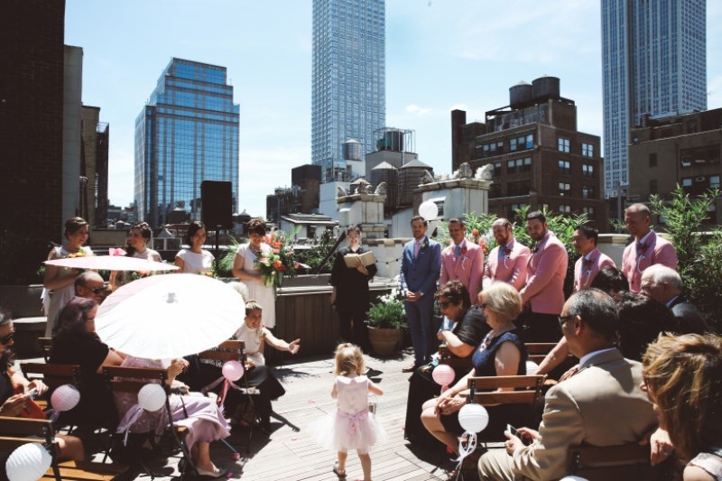 Multicultural vegan wedding on a nyc rooftop  11