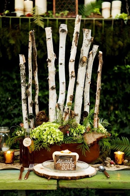Naturally Charming Woodland Wedding Centerpieces