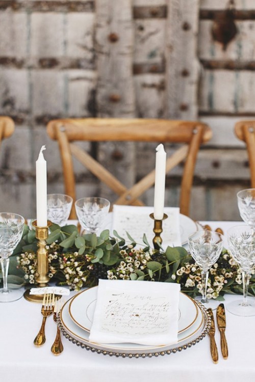 Organic Grecian Wedding Inspiration With Golden Touches