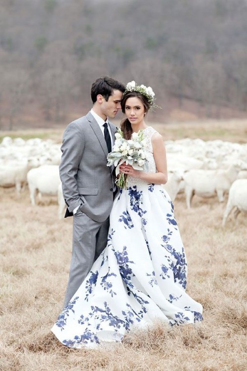 The Hottest Wedding Trend: 21 Patterned Wedding Dresses