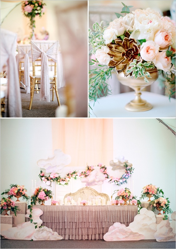 Pink and gold angelic themed wedding inspiration  17