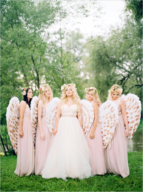 Pink and gold angelic themed wedding inspiration  5
