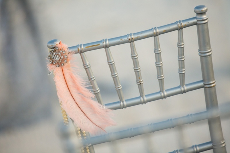 Pink and silver glamorous great gatsby wedding inspiration on the beach  8