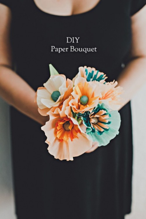 Pretty DIY Crepe Paper Wedding Flowers