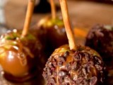 caramelized apples with chocolate are a great fall woodland wedding treat or a favor to rock