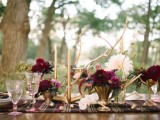 Purple And Burgundy Fall Woodland Wedding Inspiration