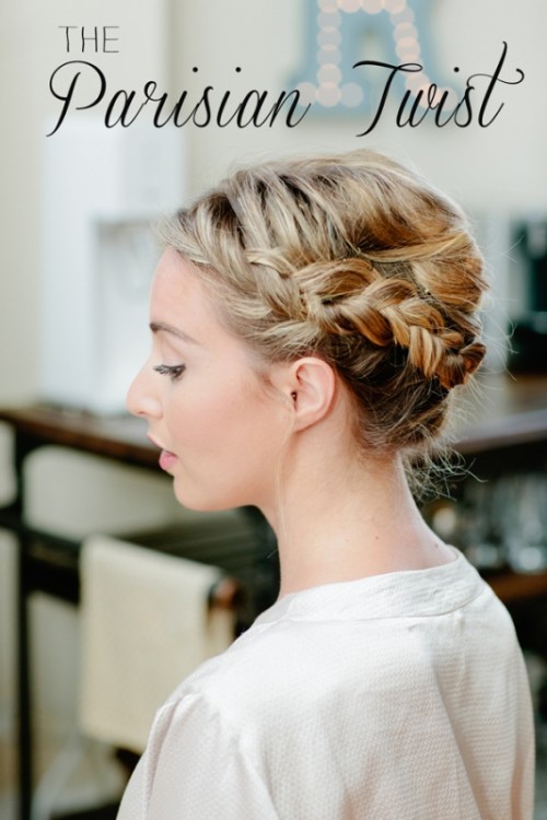 Quick And Easy DIY Parisian Twist Hairstyle For Bridesmaids