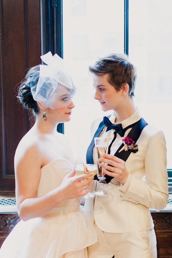 Picture Of refined same sex winter wedding in new york public library  13