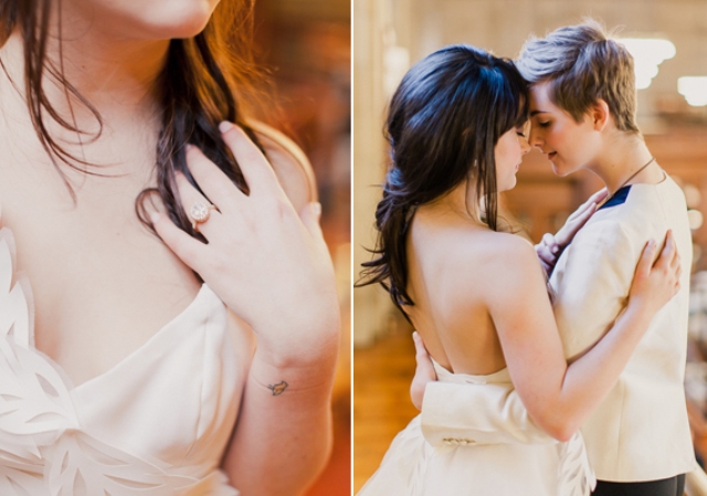 Picture Of refined same sex winter wedding in new york public library  9