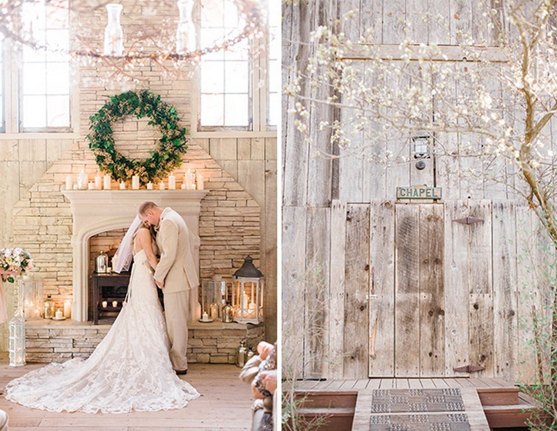 Picture Of romantic and intimate winter barn wedding  10