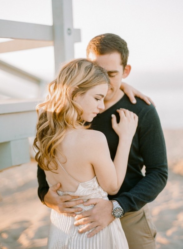 Picture Of romantic and relaxed beach engagement session  11