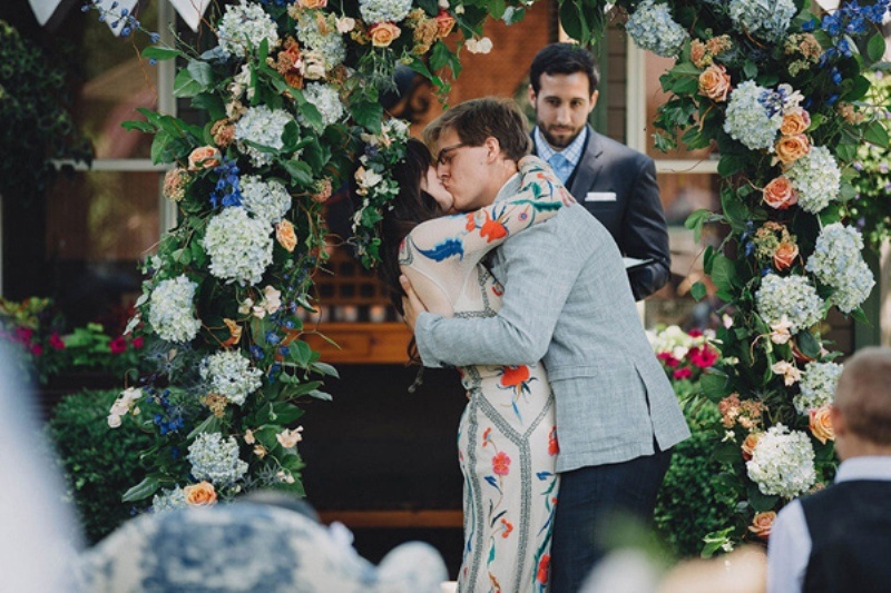 Romantic boho inspired wedding with a vintage patterned dress  12