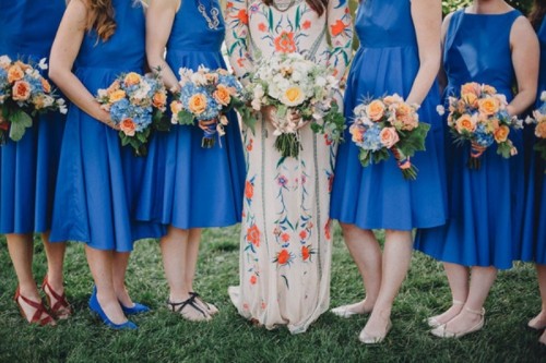 Romantic Boho Inspired Wedding With A Vintage Patterned Dress