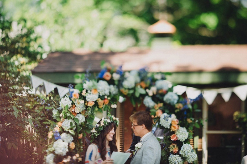 Romantic boho inspired wedding with a vintage patterned dress  9