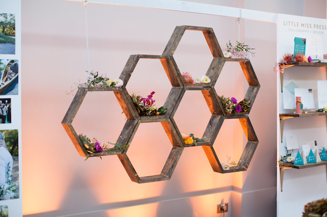 Romantic Diy Honeycomb Backdrop With Shelves