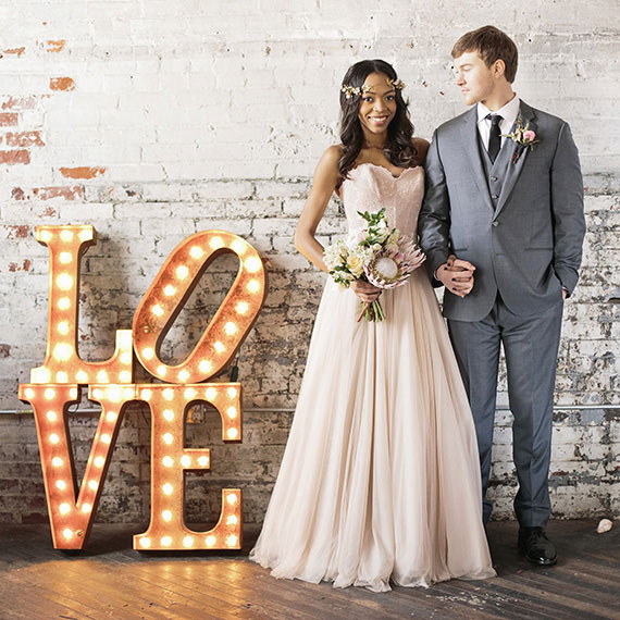 Picture Of romantic industrial wedding shoot with personalized touches  1