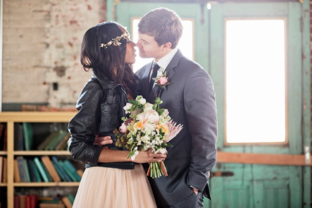 Picture Of romantic industrial wedding shoot with personalized touches  11