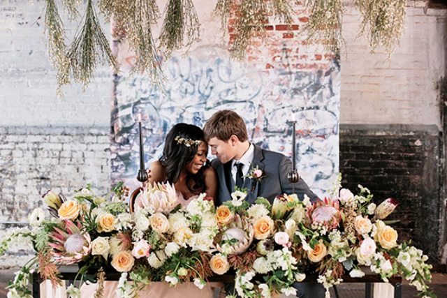 Picture Of romantic industrial wedding shoot with personalized touches  17