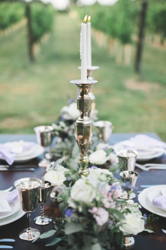 Romantic lavender vineyard wedding shoot  8