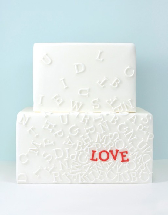 a minimalist square wedding cake