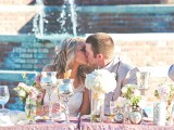 Romantic Pink Sequin Winery Wedding