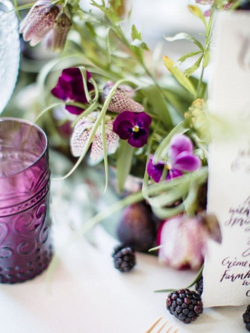 Romantic Plum Botanical Wedding Inspiration