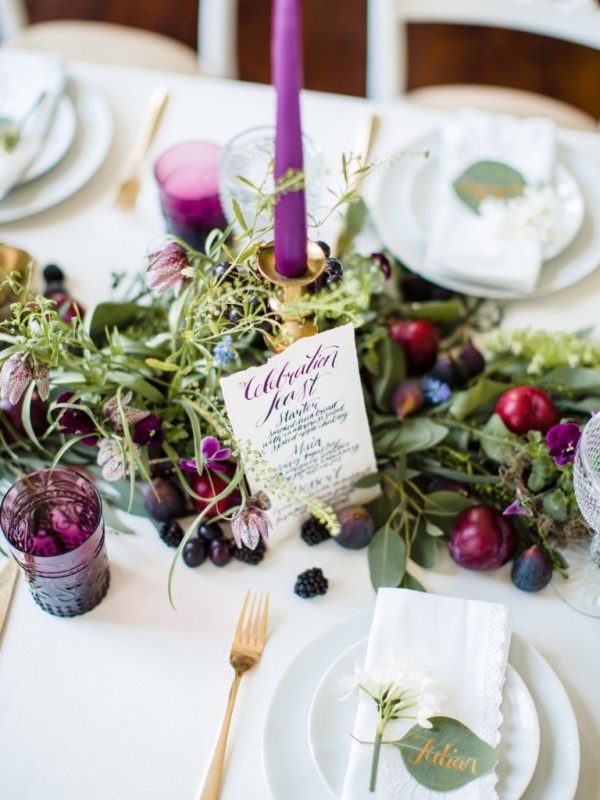 Picture Of romantic plum botanical wedding inspiration  11