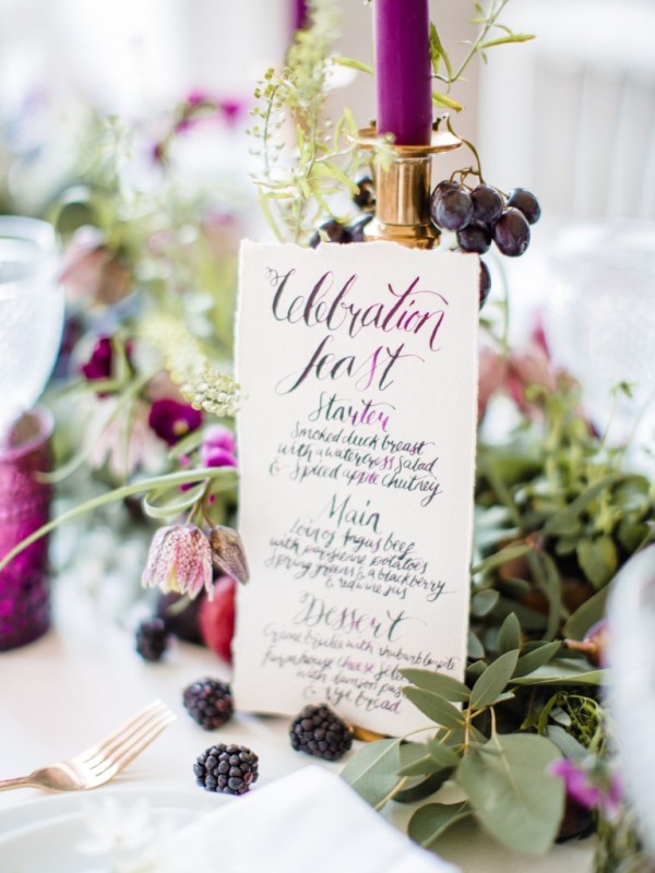 Picture Of romantic plum botanical wedding inspiration  13