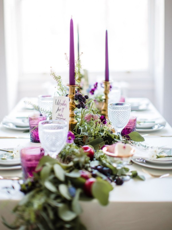 Romantic plum botanical wedding inspiration  14