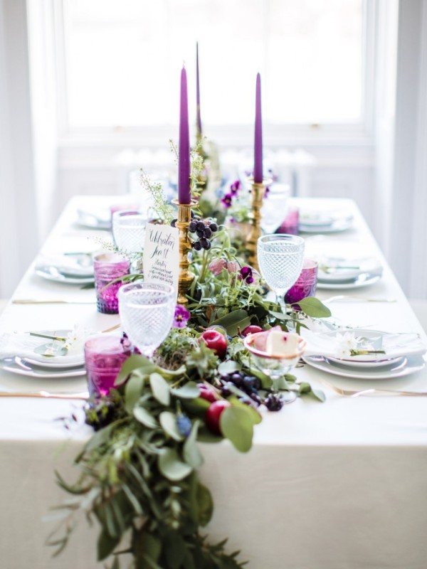 Picture Of romantic plum botanical wedding inspiration  9